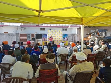 Sarpanch felicitation ceremony at an UltraTech rural van activation