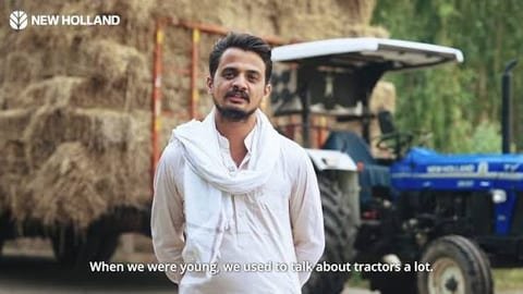 Vertical video still of a farmer testimonial for New Holland